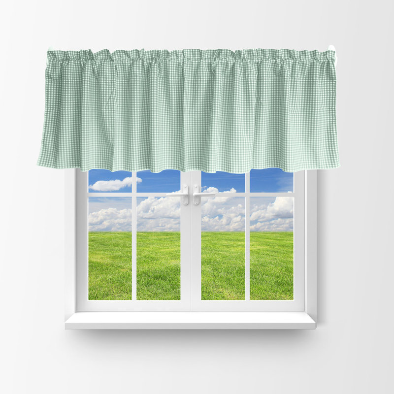 Cantonnière à carreaux Gingham, Menthe, L 58 po x L 28 po