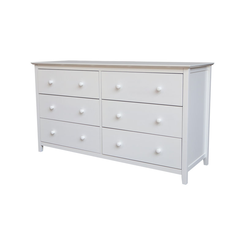 Calumet Heimann Solid Wood 6 Drawer Dresser, White