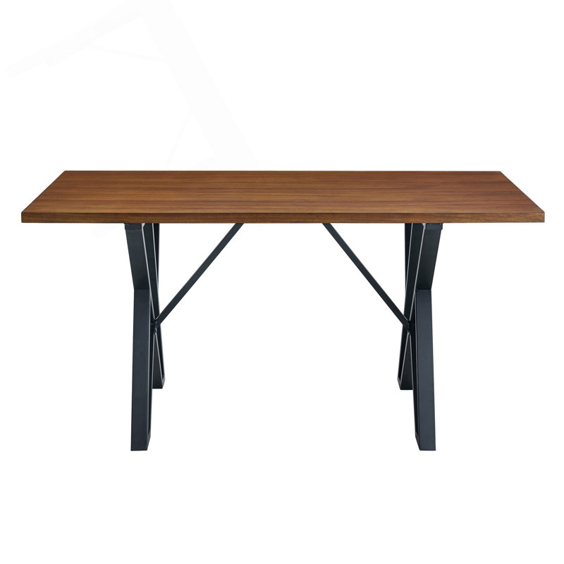 Industrial-Style Dining Table With Metal Legs And Distressed Wood Top For Modern Retro Interiors