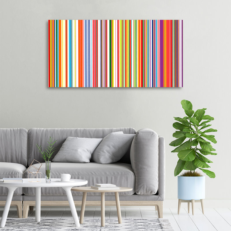 Colored Stripes - Print, Glass, 70cm H x 100cm W x 4cm D