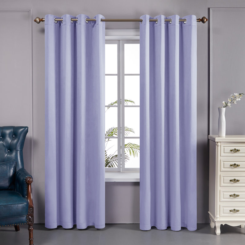 Paire de rideaux doublés occultant 100% Bursaite, L 52 po x L 95 po, Corail rose