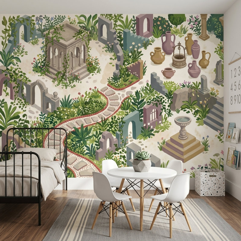 Décoration murale amovible de jardin Wall Wall, 160 po x 108 po, Texturé non collé