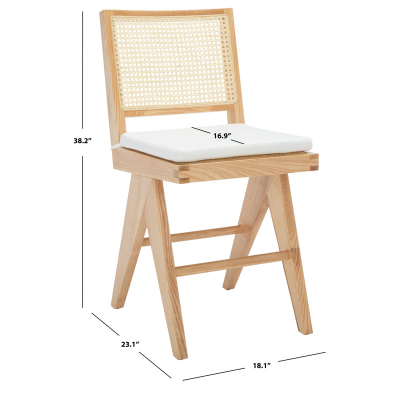 Colette Rattan Barstool, Natural, Short Stool (22.1" Seat Height)