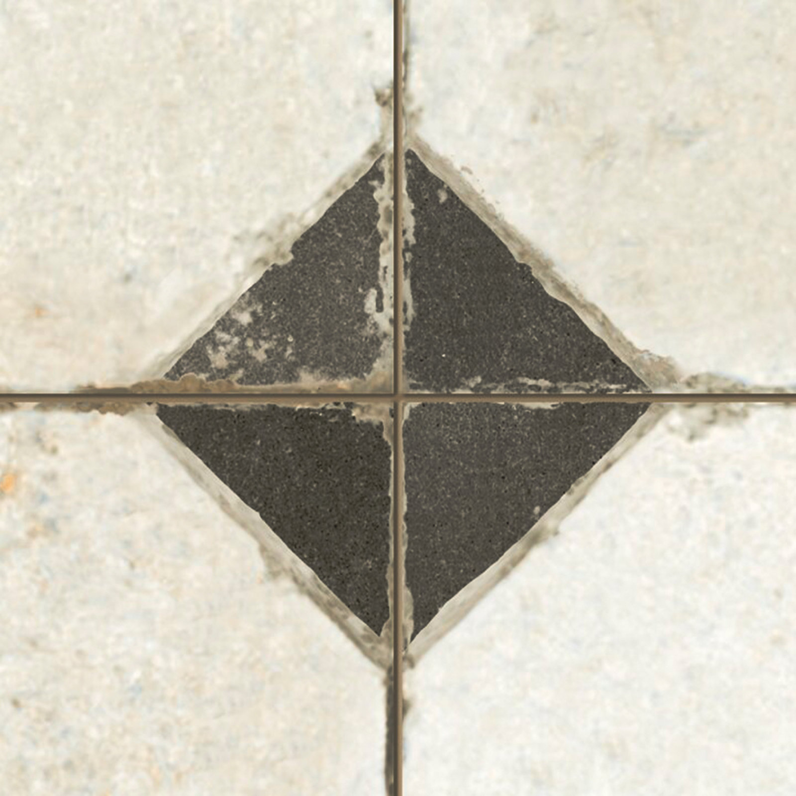 Kings Yard 18" x 18" Ceramic Patterned Wall & Floor Tile, Beige/Black