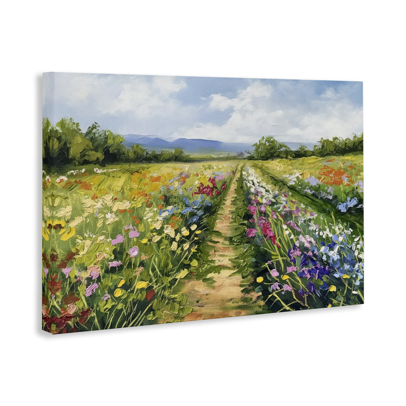  Bright Hued Wildflower Path Canvas Wall Art by LSR Design Studio, 16" H x 24" W