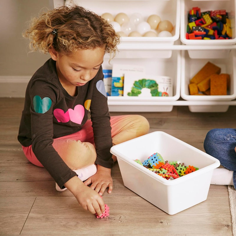 Rangement pour jouets - gris et blanc