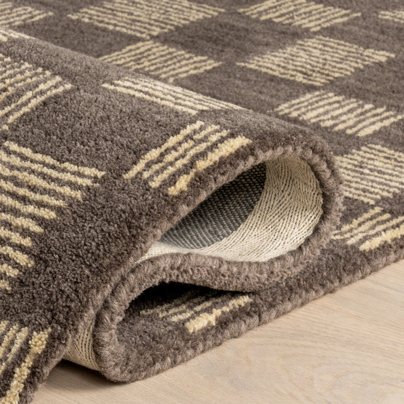 Quince Checkered Wool Area Rug, Rectangle 9' x 12'