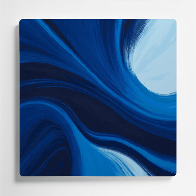 Art mural abstrait en métal bleu