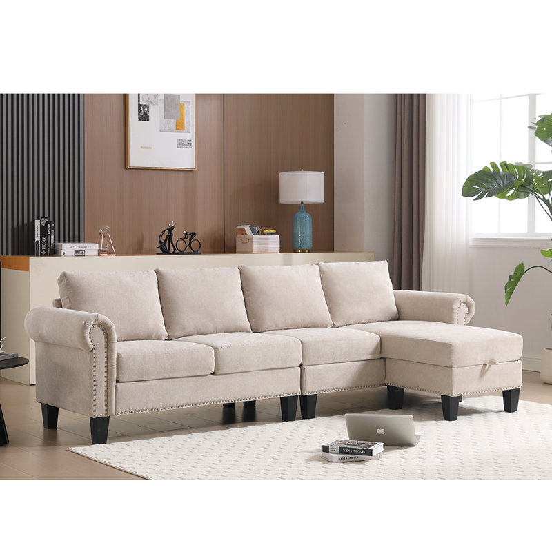 Canapé modulaire convertible Modern avec rangement, canapé en L, canapé à quatre places, canapé modulaire pour le salon