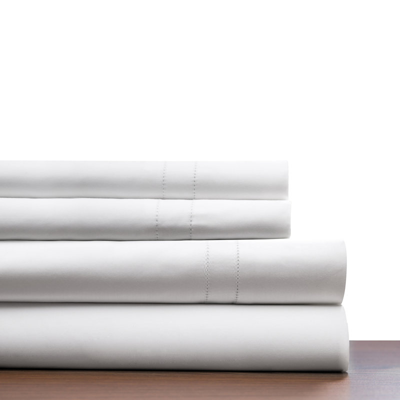 Ensemble de draps 100% coton à longues fibres 620 fils Pointehaven, Blanc, Grand