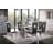 Mishal Glass Top Metal Base Dining Table