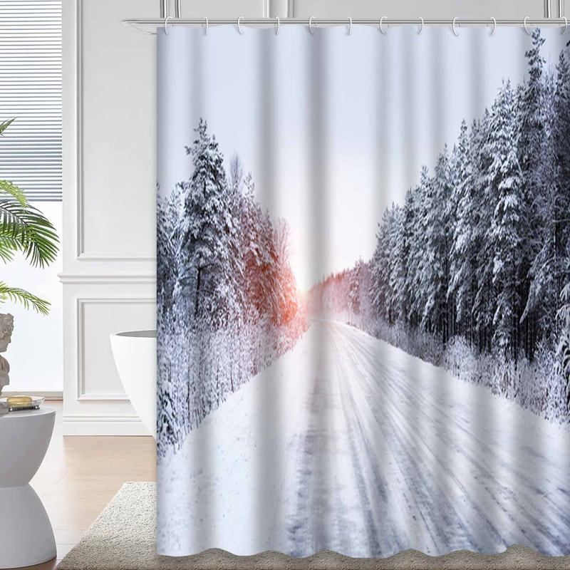 Rideau de douche Winter Snow Road, L 72 po x l 78 po