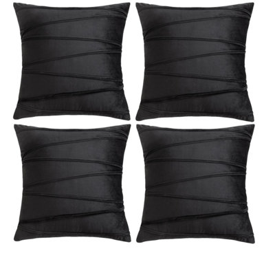 Ensemble de 4 coussins décoratifs en velours (inséré inclus)