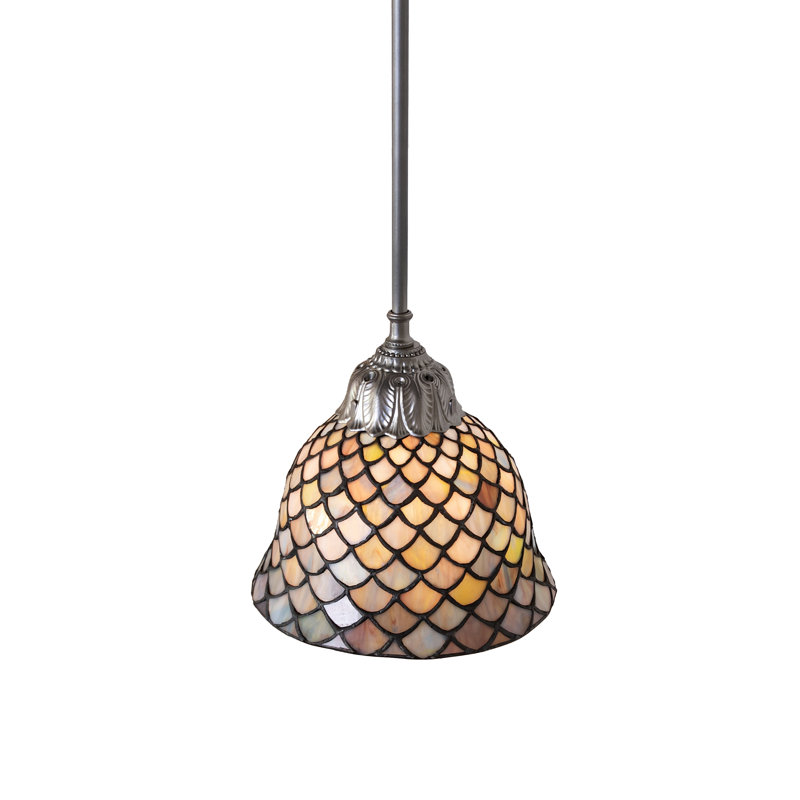 8" Wide Tiffany Fishscale Mini Pendant
