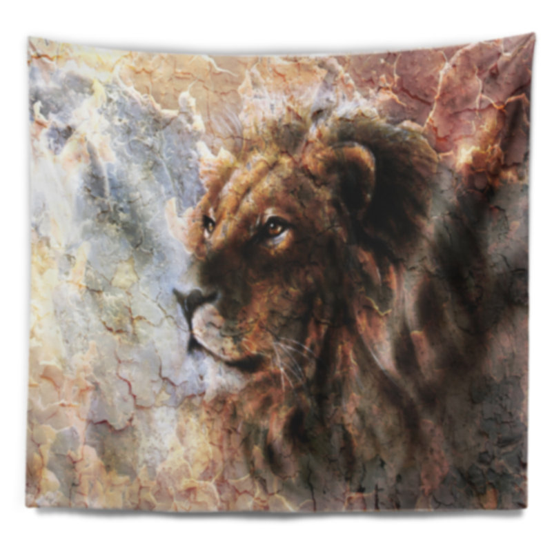 Tapisserie pacifique du lion Animal, H 32 po x l 39 po