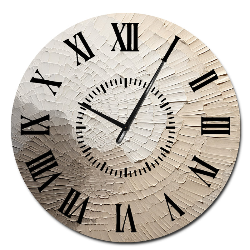 Horloge murale gracieuse avec minimalisme beige, Surdimensionné