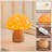 Mushroom Lamp, Ceramic Bedside Table Lamp For Bedroom Nightstand, Retro Vintage Orange Night Light, Small Lamp For Living Room Desk Home Decor Aesthetic Lamp, LED Bulb Included, Orange