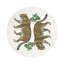 Sous-verres ronds en cuir vegan blanc Leopard-119015242