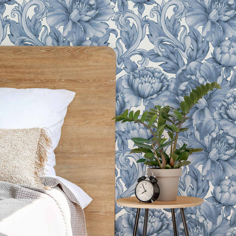 Iftimie Peel & Stick Floral Tile, 2' W x 10.5' L