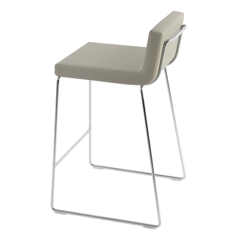 Tabouret de bar et de comptoir Gladwell, Gris clair, Tabouret de comptoir (siège d'une hauteur de 25,5