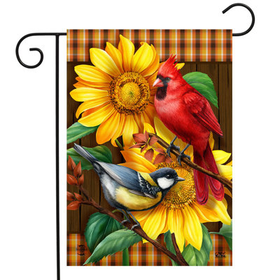 Fall Birds And Sunflowers Garden Flag