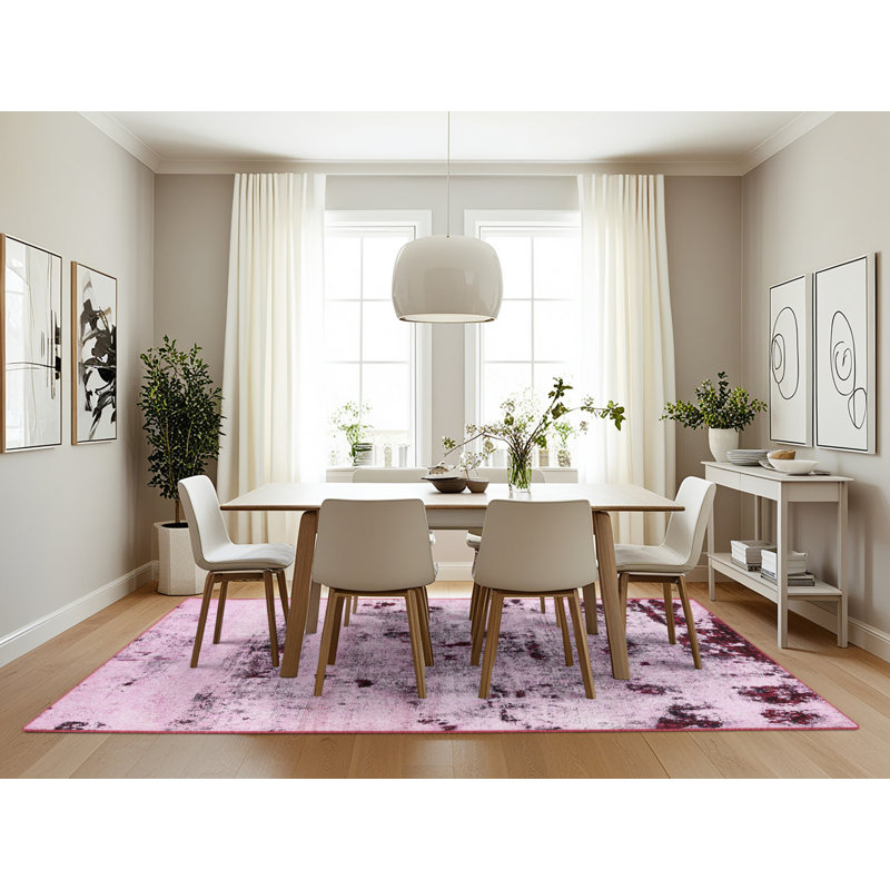 Tapis décoratif multicolore à motif abstrait, Rectangle 7 pi x 10 pi