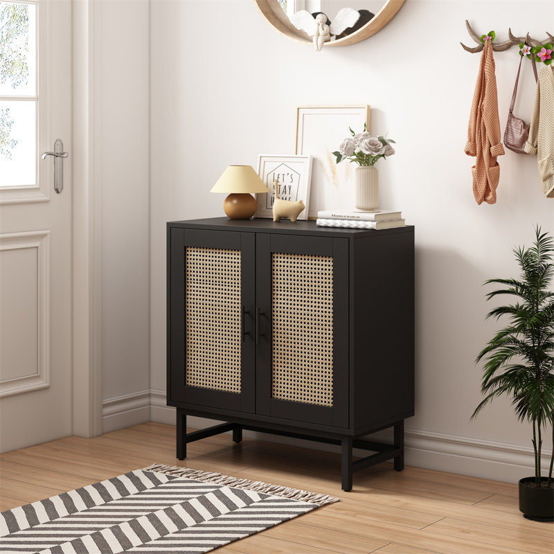 Iron Rectangle Accent Cabinet, Black