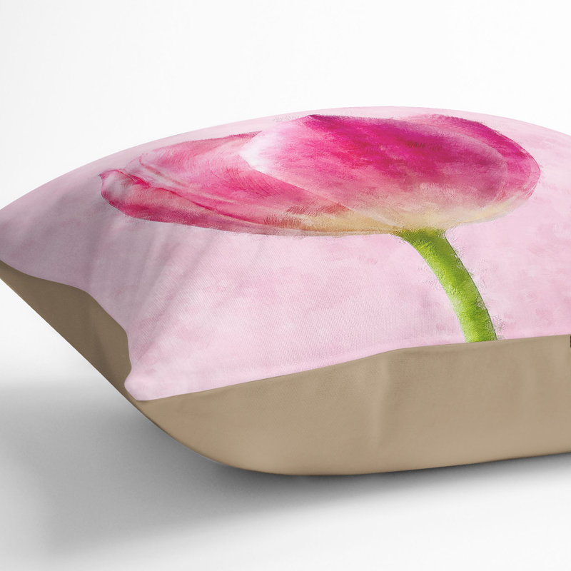 Perfectly Tulip Flower Cushion with Filling, Stone, 40cm H x 40cm W x 15cm D