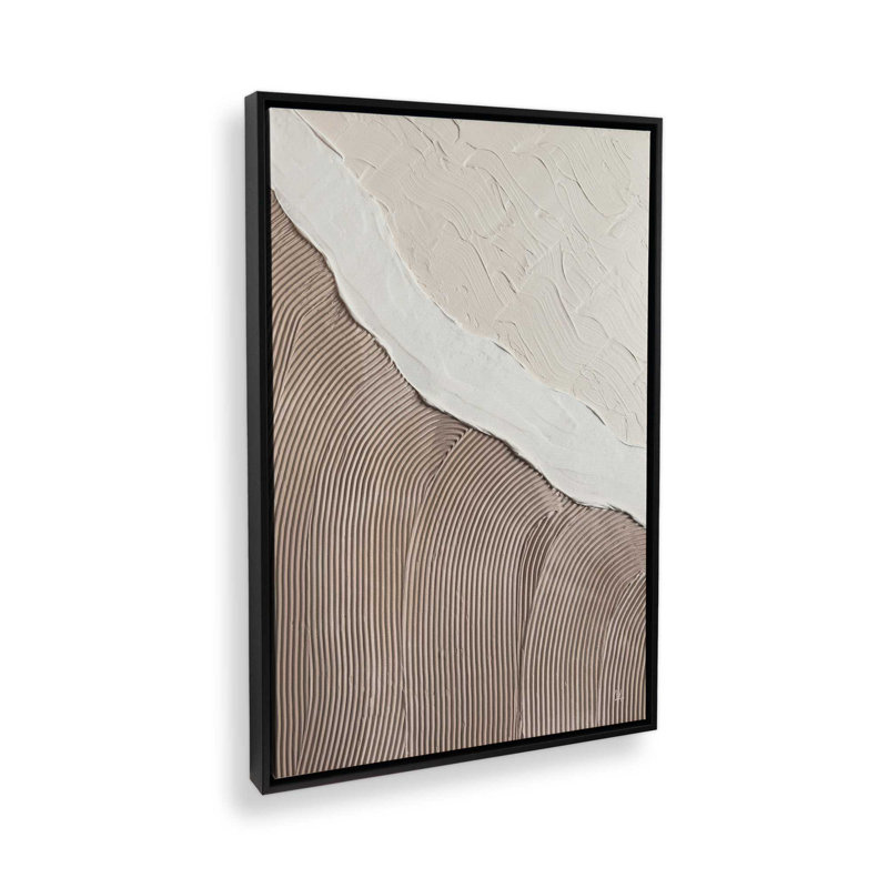 Toile roulée Wave Formations III, Cadre flottant noir satiné, H 18,75 po x l 12,75 po x P 1,75 po