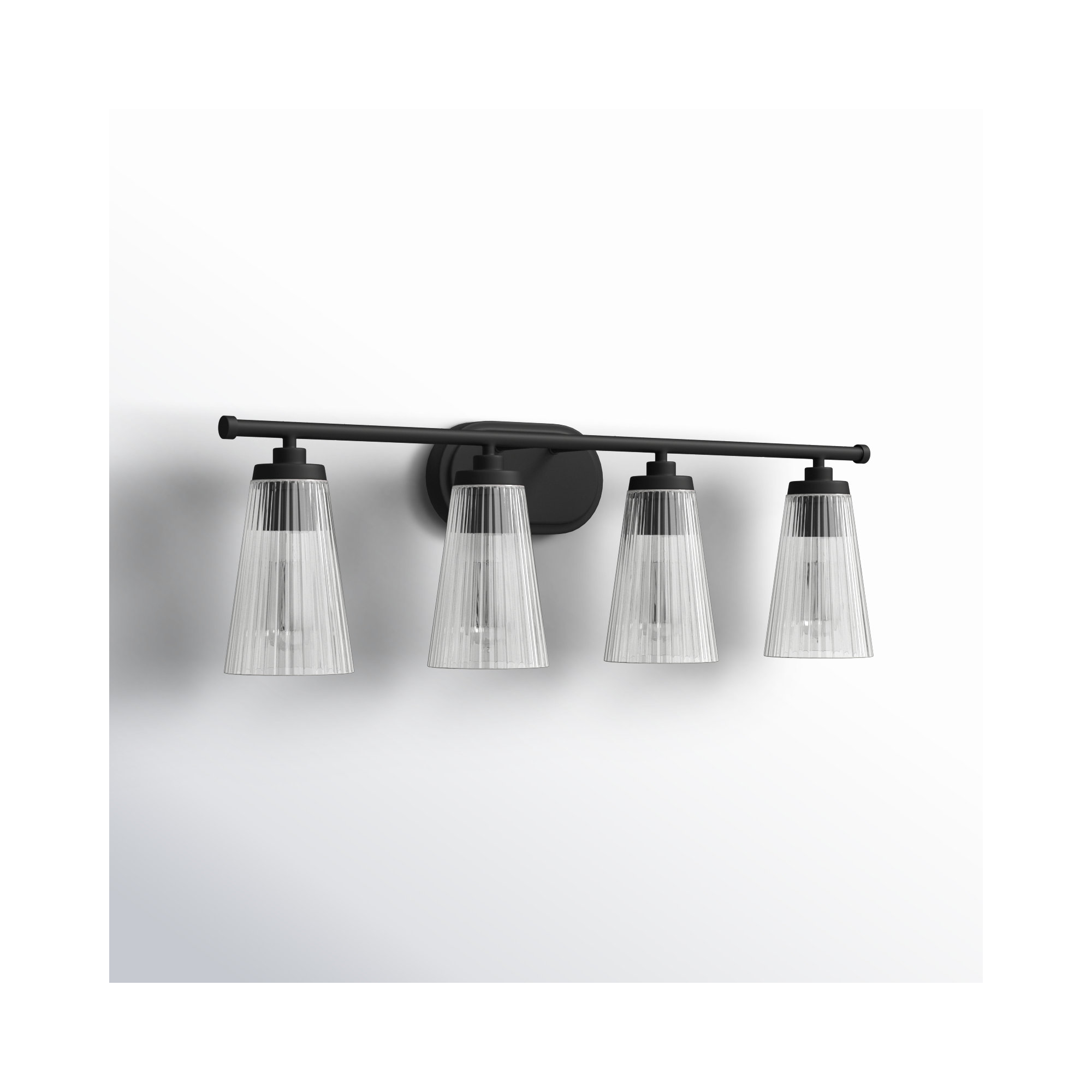Jeanie 4 Light Ribbed Dimmable Bath Sconce, Black