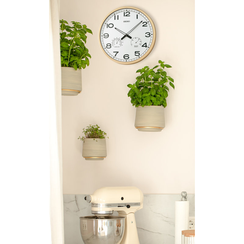 QXA797BLH Wall Clock, Brown, Tan