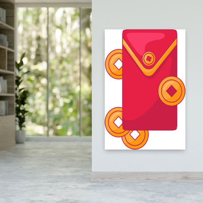 Lucky Red Envelope Coins Traditional Wall Art