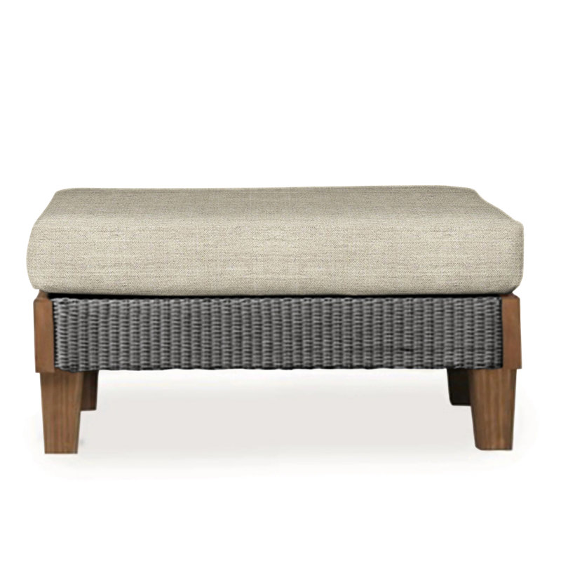Catalina Outdoor Ottoman, Decorline Natural, Ivory