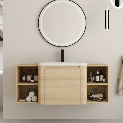Walden 48''/52'' Single Bathroom Vanity Set with Ceramic Vanity Top