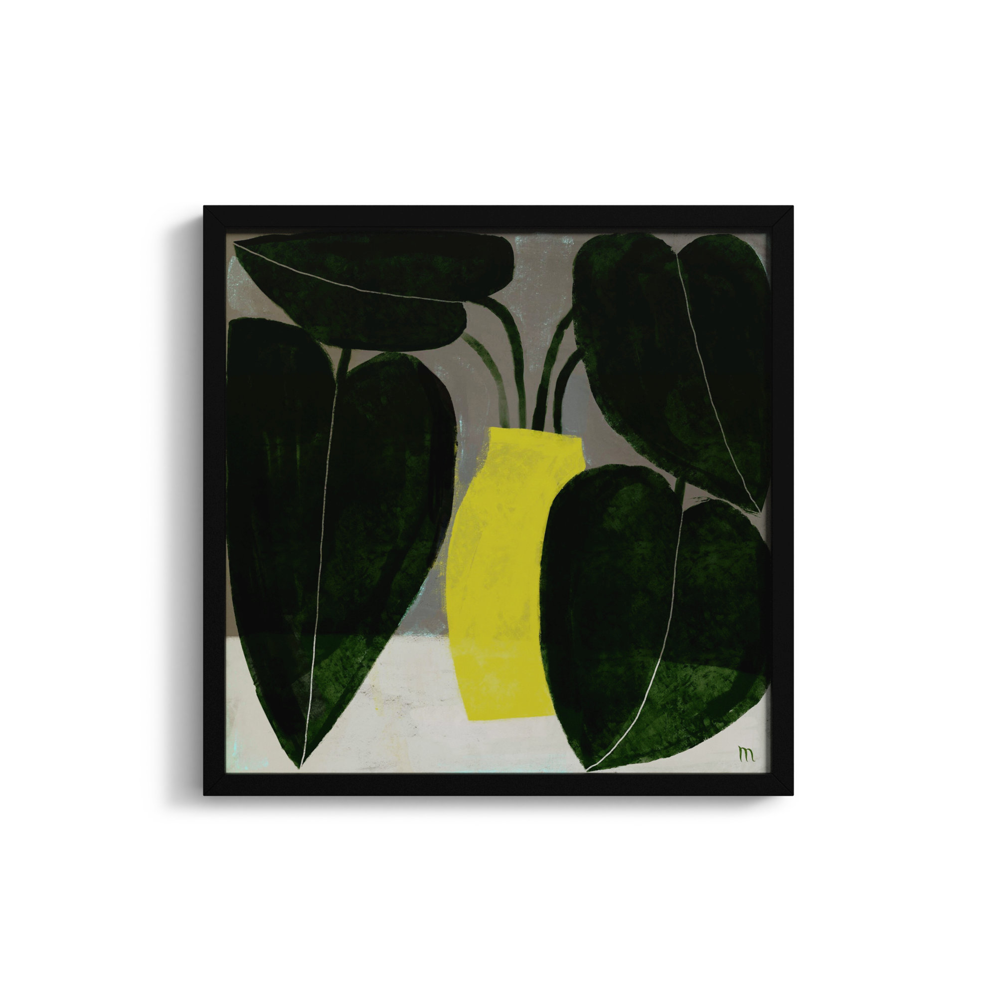 Plant #7 by StudioM, Black, 16" H x 16" W x 1.25" D