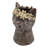 8.5X7.7X12.4" Magnesium Cat Statue Planter With Textured Brown Finish And Gold Leaf Crown
