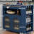 Adjustable Kitchen Island With Led Lights, Power Outlets, Fluted Glass Doors, Navy Blue Modern Door, Cabinet, Storage-2040978619