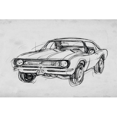 «Classic Car S Croquis III» par Annie Warren, reproduction d'art sur toile tendue