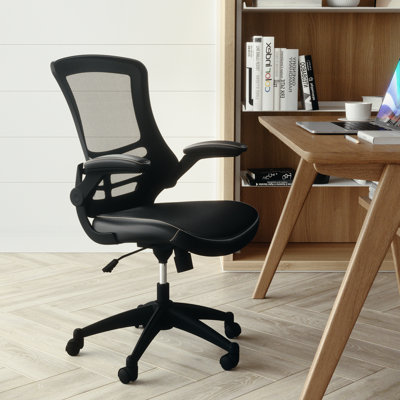 Jayetta Mid-Back Mesh Swivel Ergonomic Office Chair with Flip-Up Arms