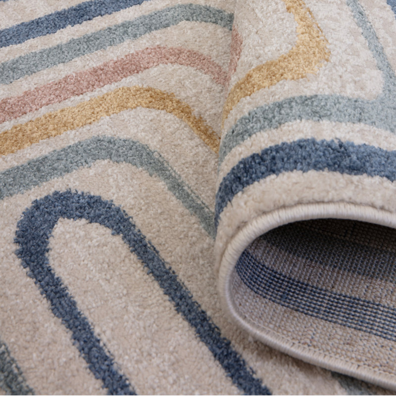 Deran Pulse Geo Cream/Multi Area Rug, Rectangle 160 x 220 cm