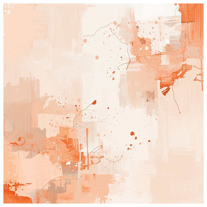 Couvertures orange à éclaboussures abstraites, L 50 po x H 60 po