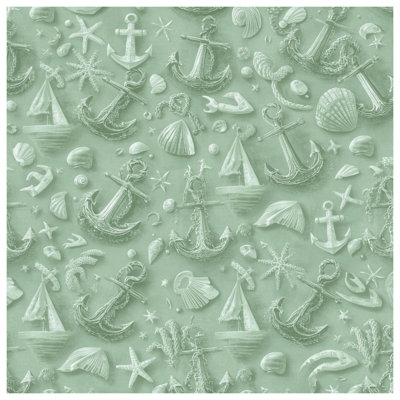 Tapisserie murale «Anchors Shells» - Décoration murale nautique
