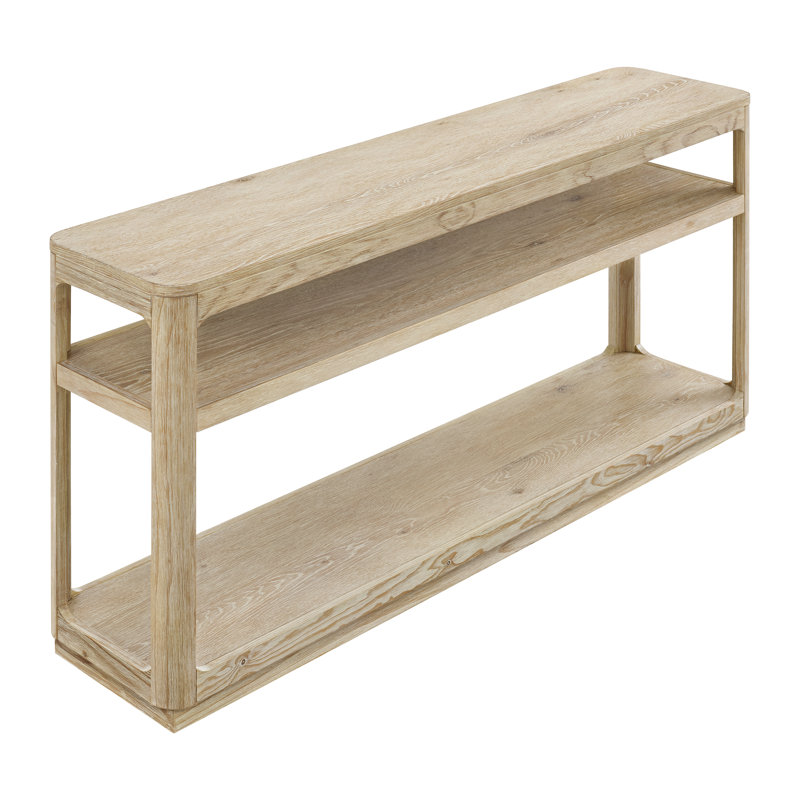 Mariet Wood Sofa Console Table With Shelves