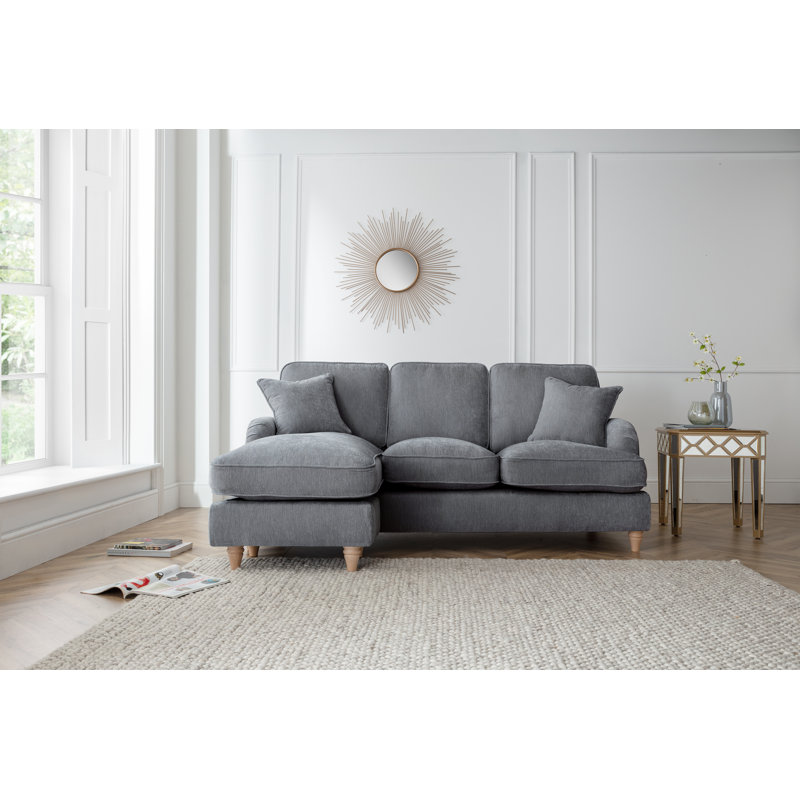 Galilee Chaise Sofa, Charcoal, Right Hand Facing