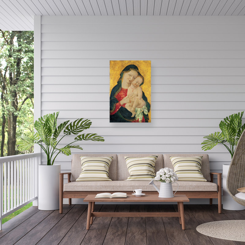 Marcus, souriant, Madone et enfant, toile d'extérieur, H 30 po x l 47 po