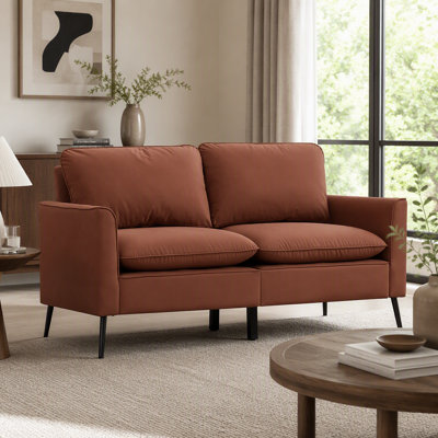Canapé deux places en cuir, style nordique rétro, léger et luxueux, pour salon, balcon ou chambre. Sofa une place décontractée, fauteuil, canapé deux places + ensemble de deux (brun)