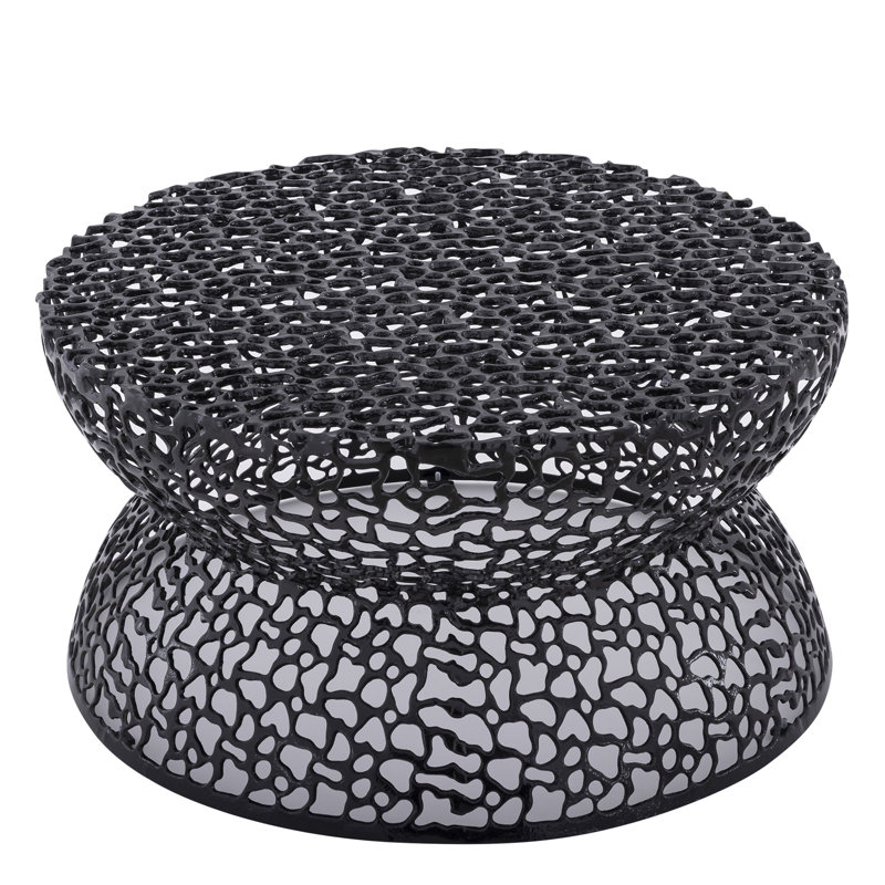 Table basse de style moderne 32 po en aluminium noir, Black