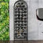 Armoire verrouillable 45 po en fer forgé avec serrure - noire, conception élégante