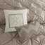 Édredon 7 pièces très grand taupe - magnifique broderie 1 édredon, 2 taies décoratives, 3 coussins, jupe de lit plissée - rembourrage d'apparence élégante inclus lavable-119384988-119384989