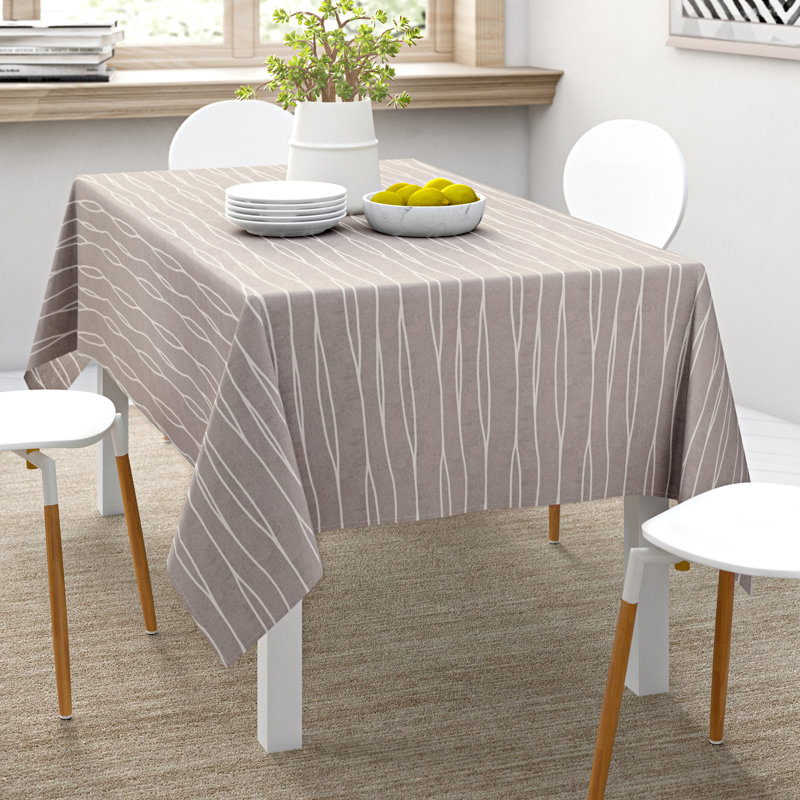 Cassian Tablecloth, Light Grey, 130cm W x 190cm L